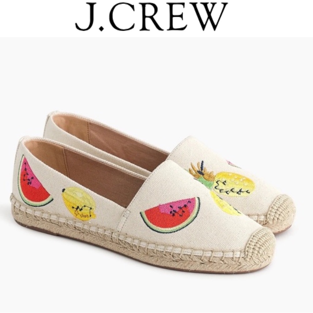 🔖New 9 J.CREW Fruit Salad Embroidered Espadrille